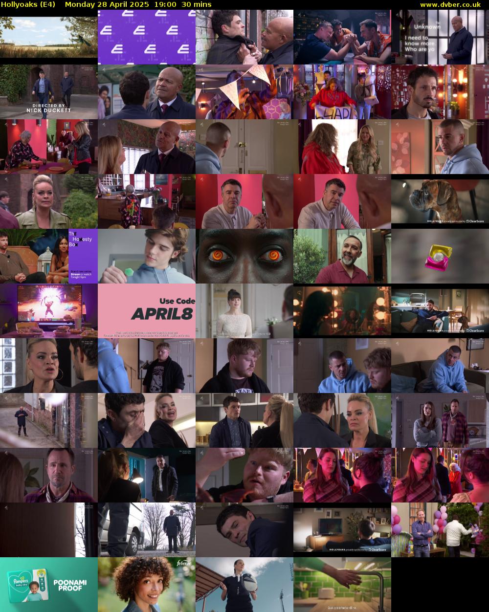 Hollyoaks (E4) Monday 28 April 2025 19:00 - 19:30