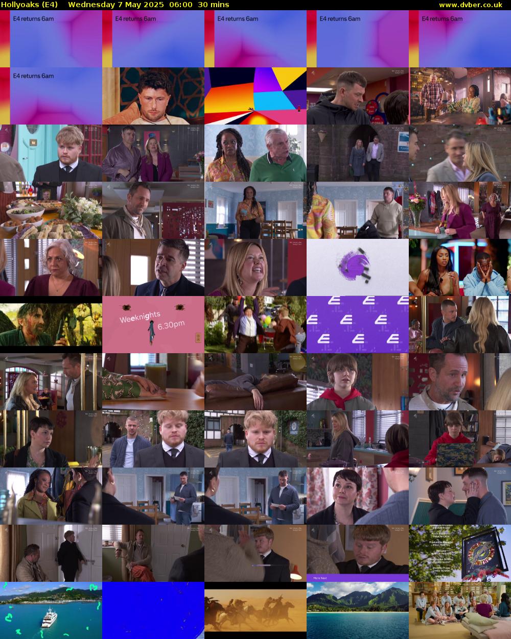 Hollyoaks (E4) Wednesday 7 May 2025 06:00 - 06:30