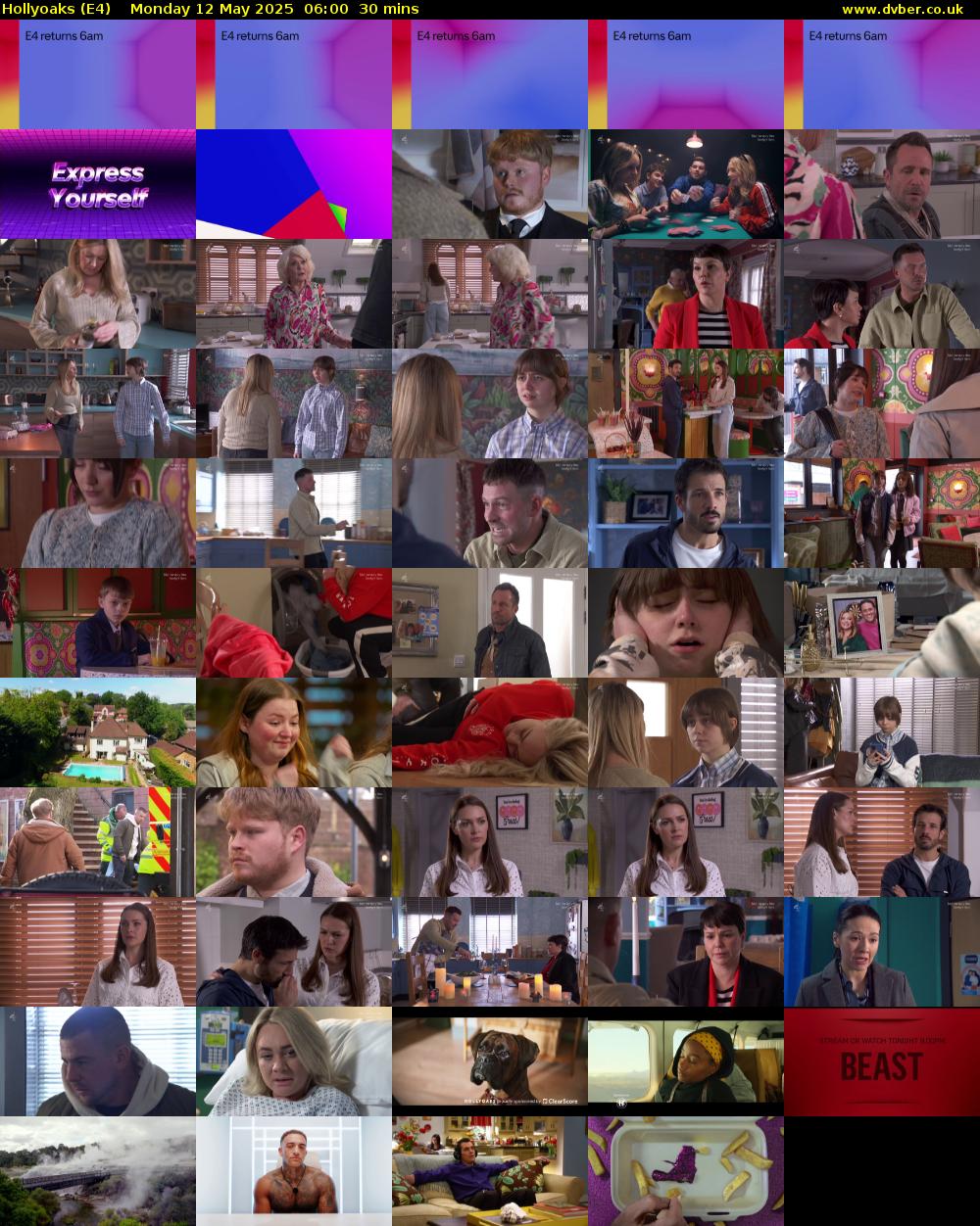 Hollyoaks (E4) Monday 12 May 2025 06:00 - 06:30