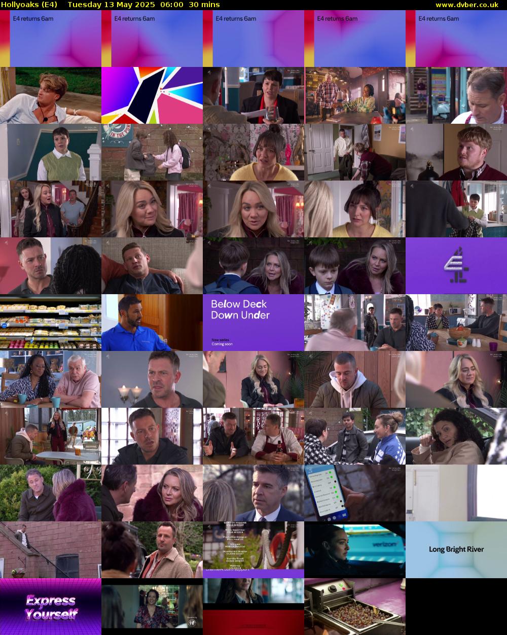 Hollyoaks (E4) Tuesday 13 May 2025 06:00 - 06:30