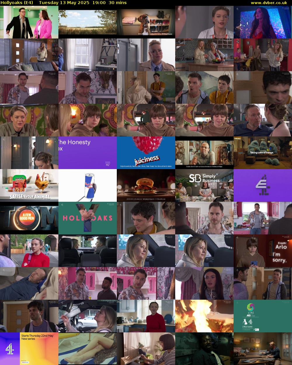 Hollyoaks (E4) Tuesday 13 May 2025 19:00 - 19:30