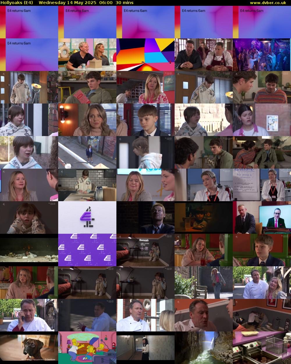 Hollyoaks (E4) Wednesday 14 May 2025 06:00 - 06:30