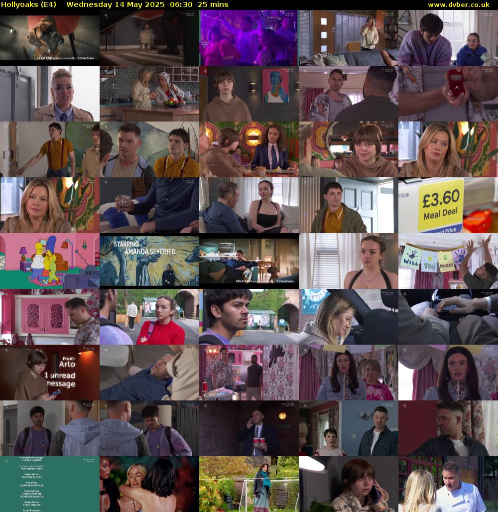 Hollyoaks (E4) Wednesday 14 May 2025 06:30 - 06:55