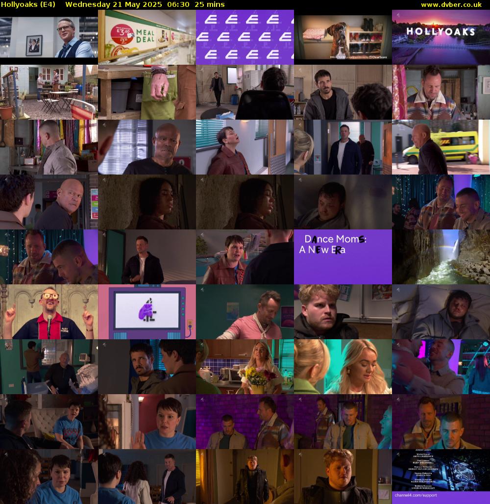 Hollyoaks (E4) Wednesday 21 May 2025 06:30 - 06:55
