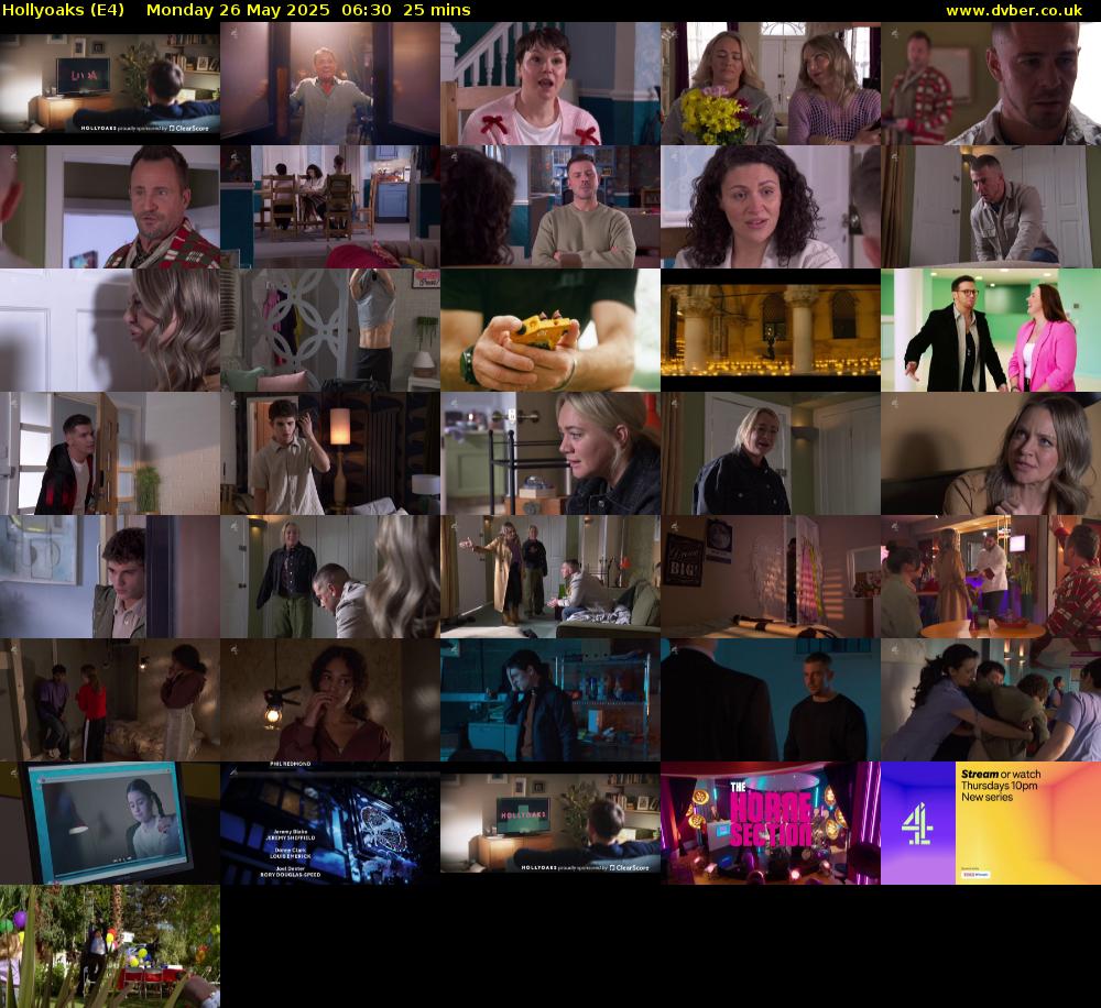 Hollyoaks (E4) Monday 26 May 2025 06:30 - 06:55