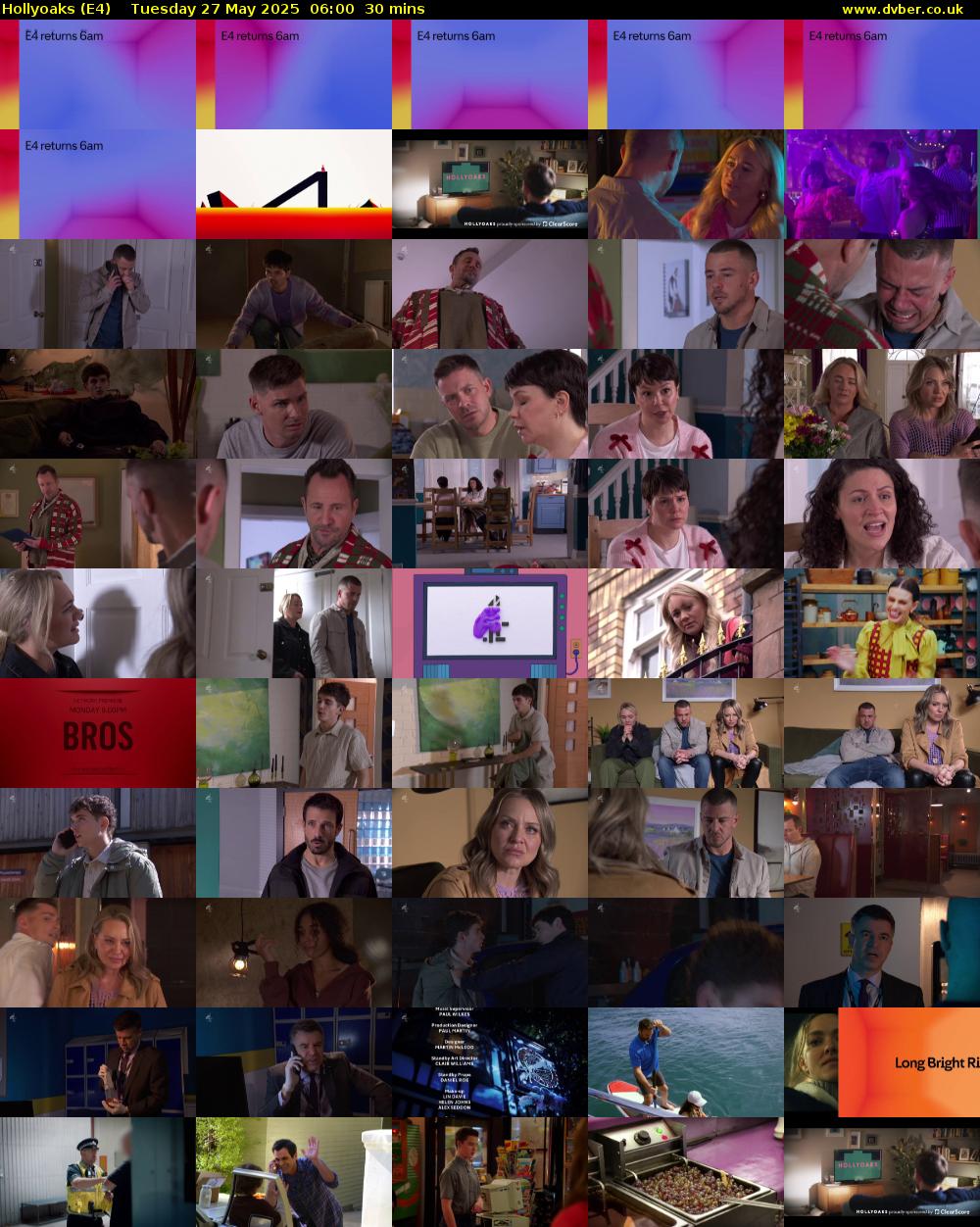 Hollyoaks (E4) Tuesday 27 May 2025 06:00 - 06:30