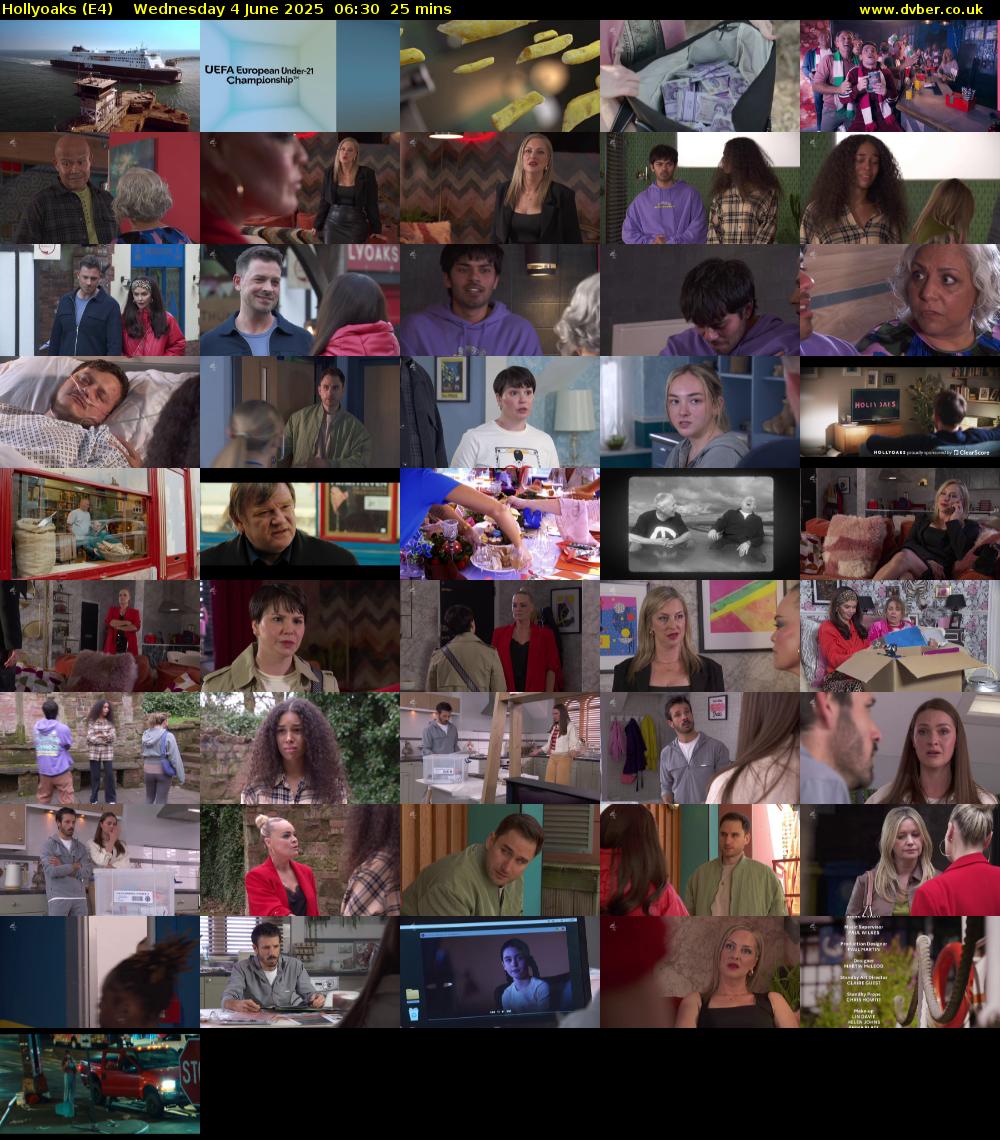 Hollyoaks (E4) Wednesday 4 June 2025 06:30 - 06:55