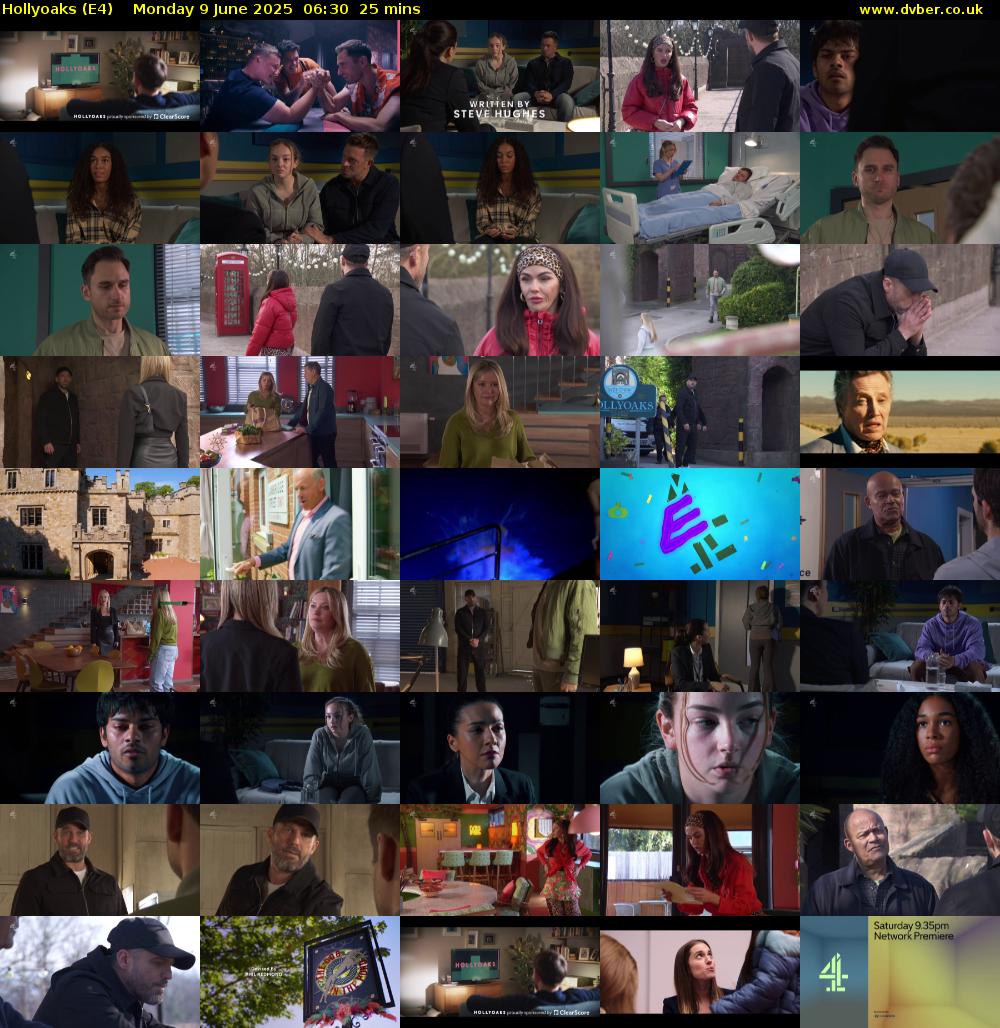 Hollyoaks (E4) Monday 9 June 2025 06:30 - 06:55