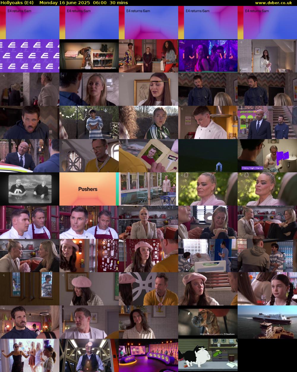 Hollyoaks (E4) Monday 16 June 2025 06:00 - 06:30