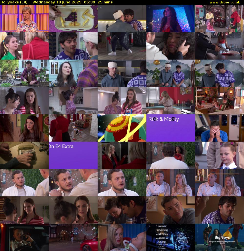 Hollyoaks (E4) Wednesday 18 June 2025 06:30 - 06:55