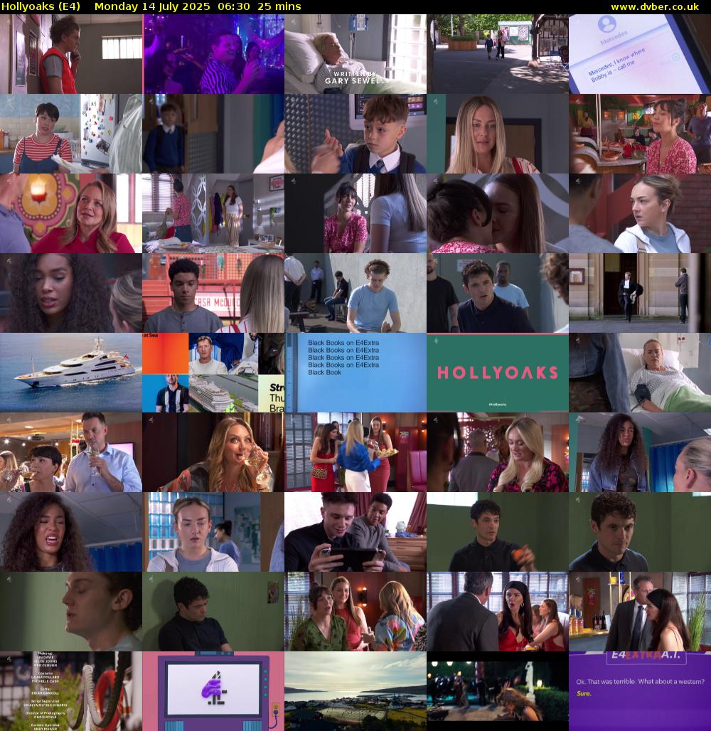 Hollyoaks (E4) Monday 14 July 2025 06:30 - 06:55