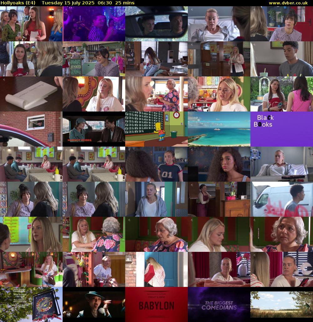 Hollyoaks (E4) Tuesday 15 July 2025 06:30 - 06:55