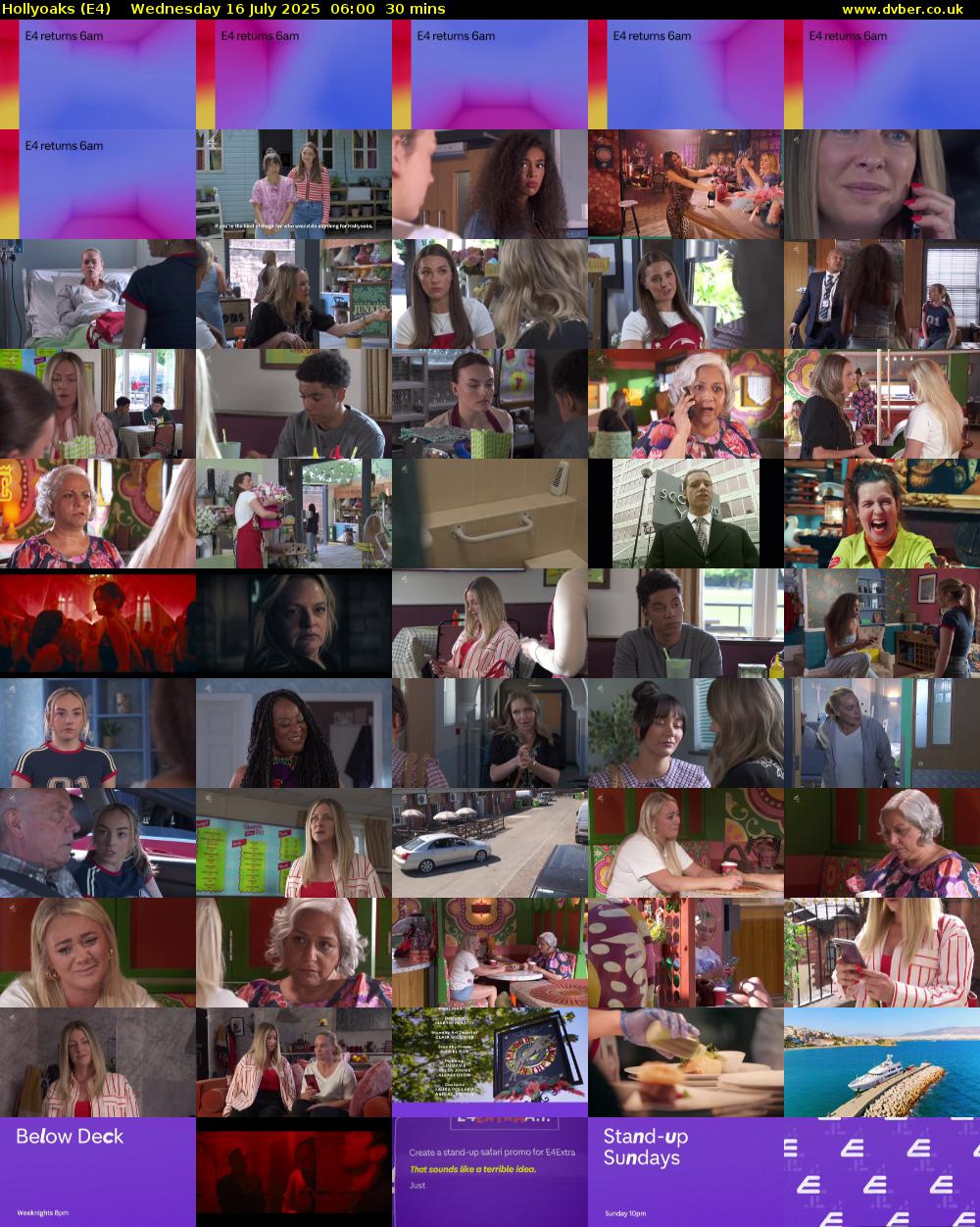 Hollyoaks (E4) Wednesday 16 July 2025 06:00 - 06:30