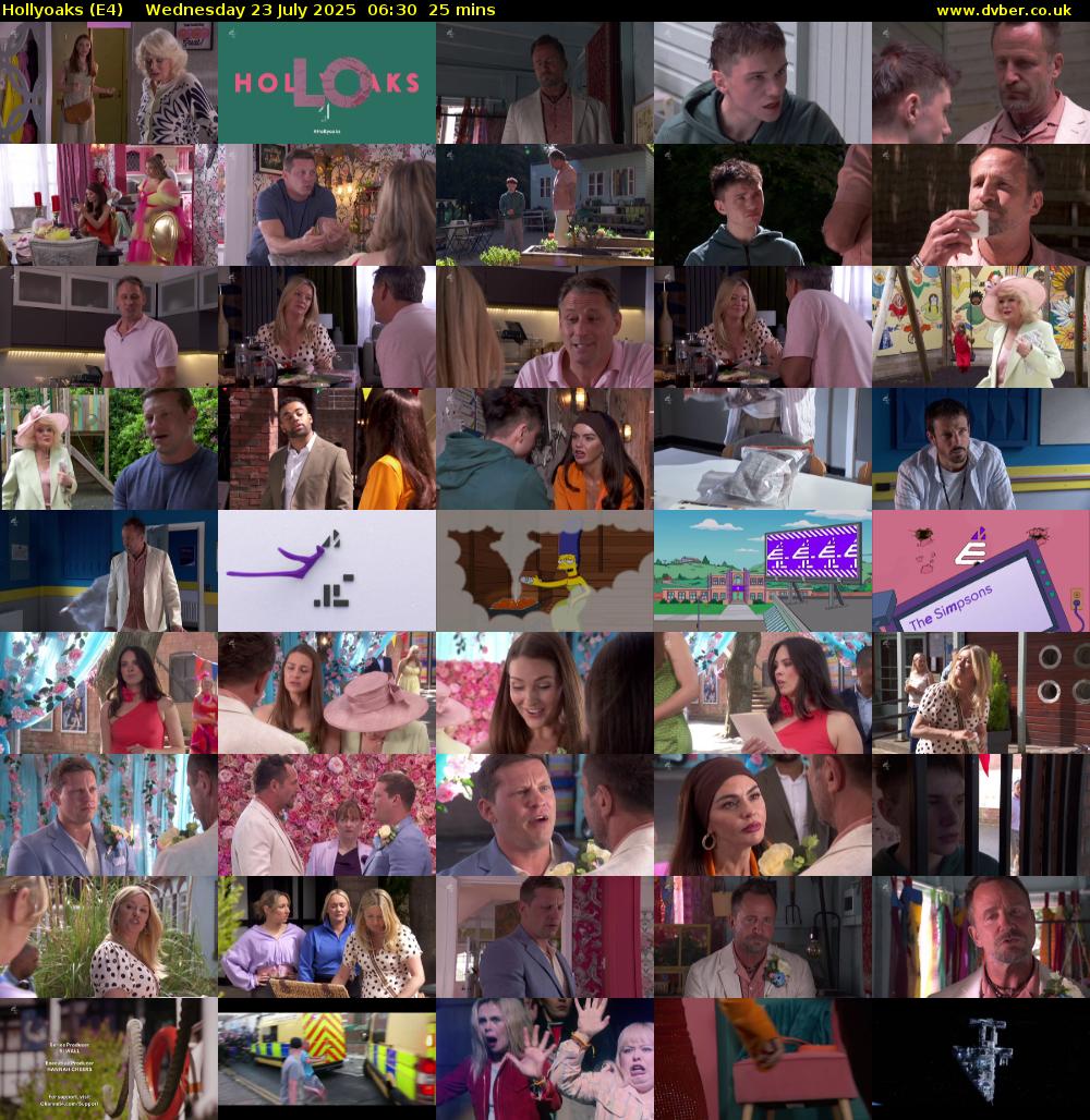 Hollyoaks (E4) Wednesday 23 July 2025 06:30 - 06:55