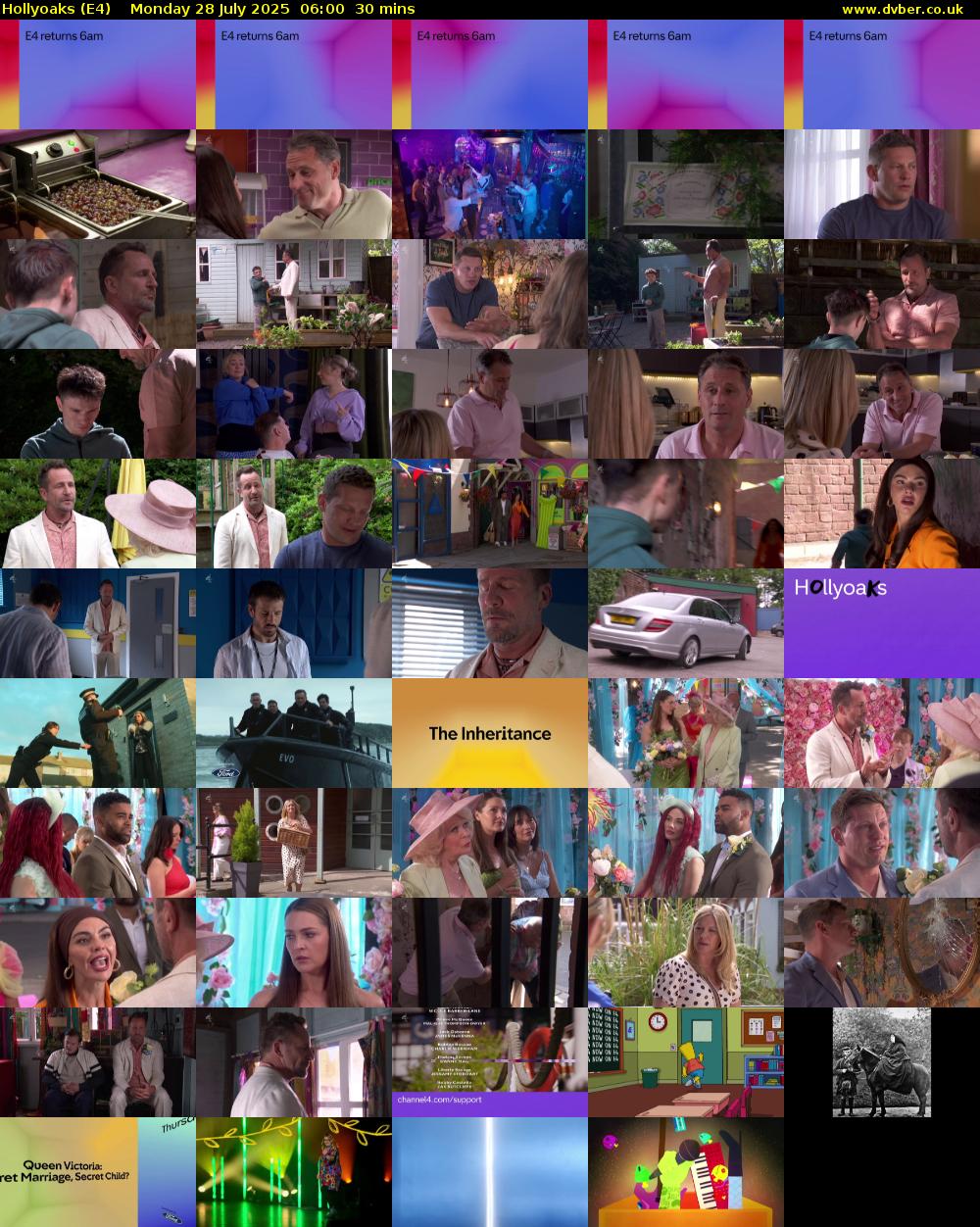 Hollyoaks (E4) Monday 28 July 2025 06:00 - 06:30