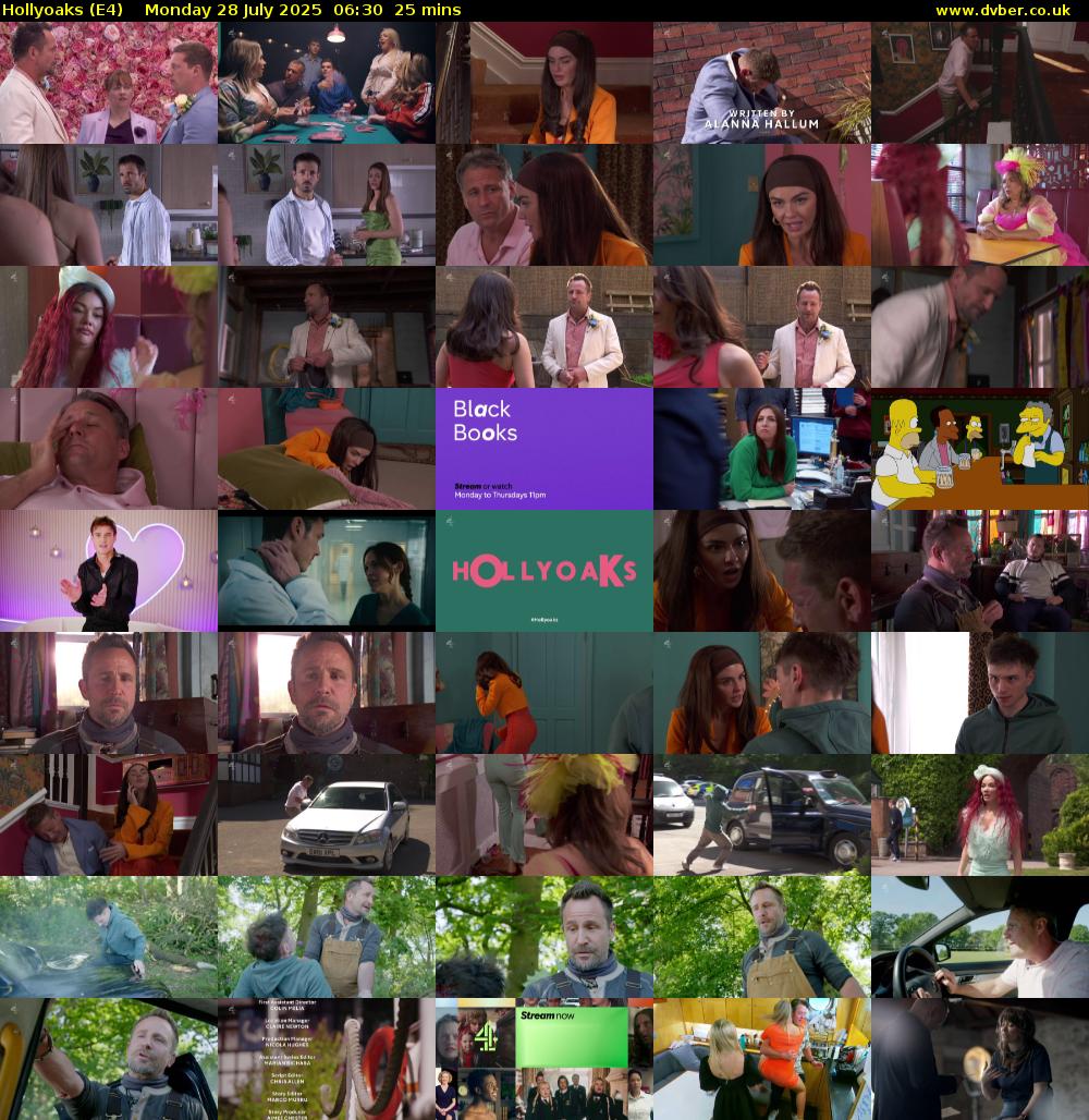 Hollyoaks (E4) Monday 28 July 2025 06:30 - 06:55