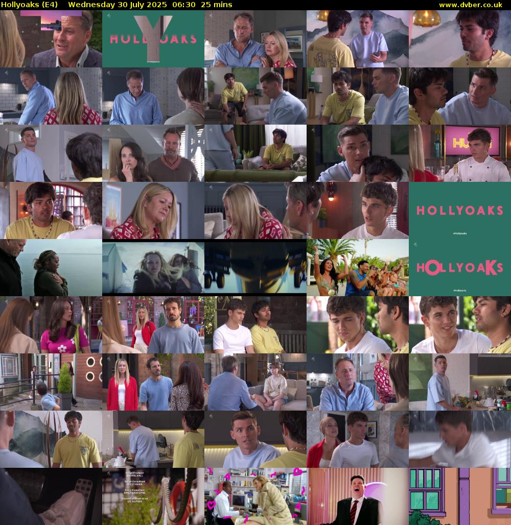 Hollyoaks (E4) Wednesday 30 July 2025 06:30 - 06:55