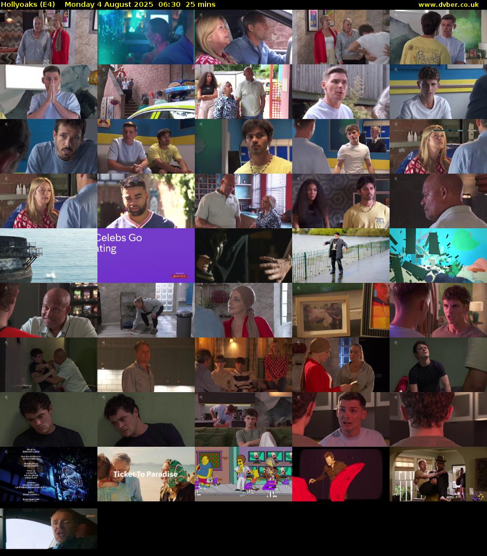 Hollyoaks (E4) Monday 4 August 2025 06:30 - 06:55