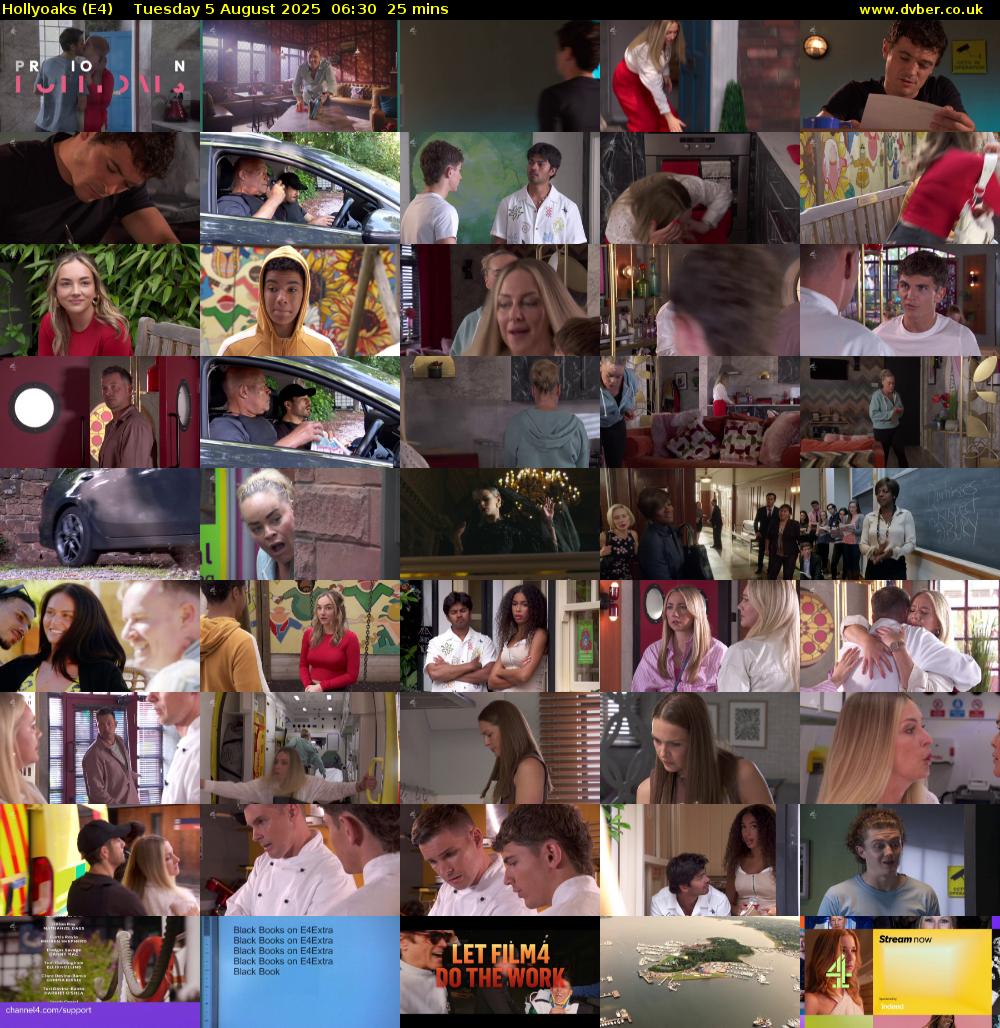 Hollyoaks (E4) Tuesday 5 August 2025 06:30 - 06:55