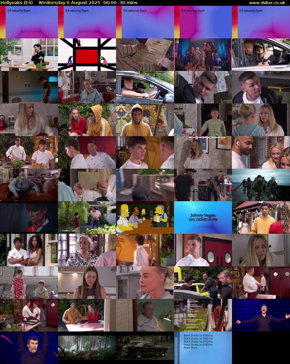 Hollyoaks (E4) Wednesday 6 August 2025 06:00 - 06:30