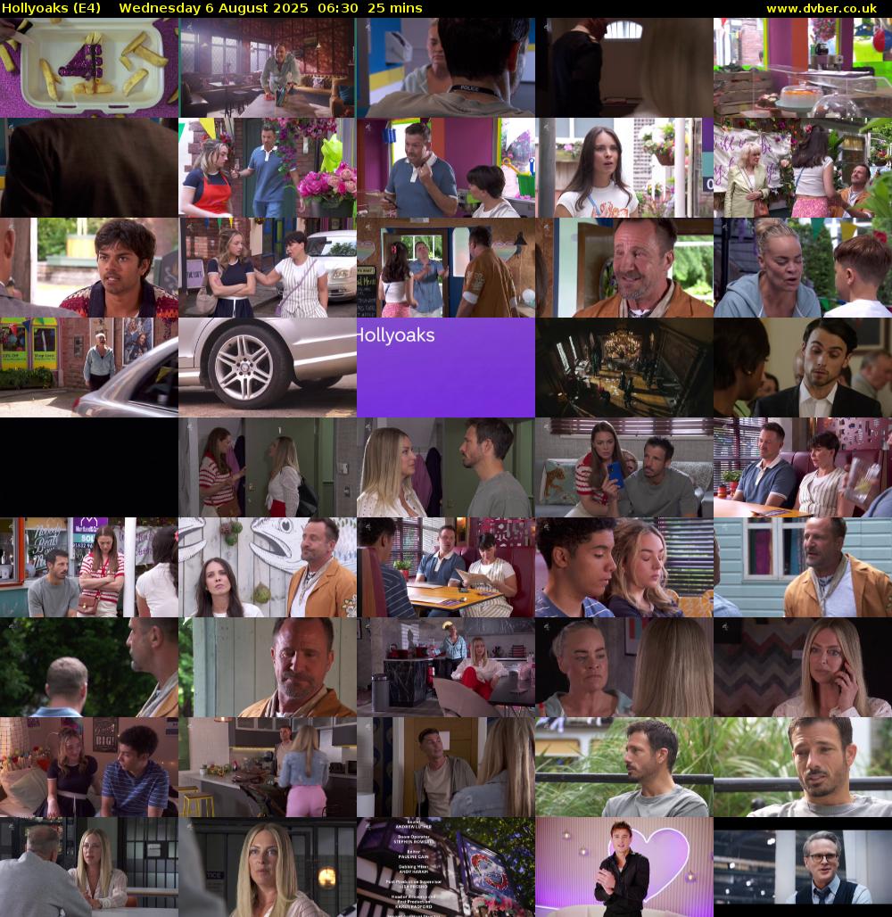 Hollyoaks (E4) Wednesday 6 August 2025 06:30 - 06:55