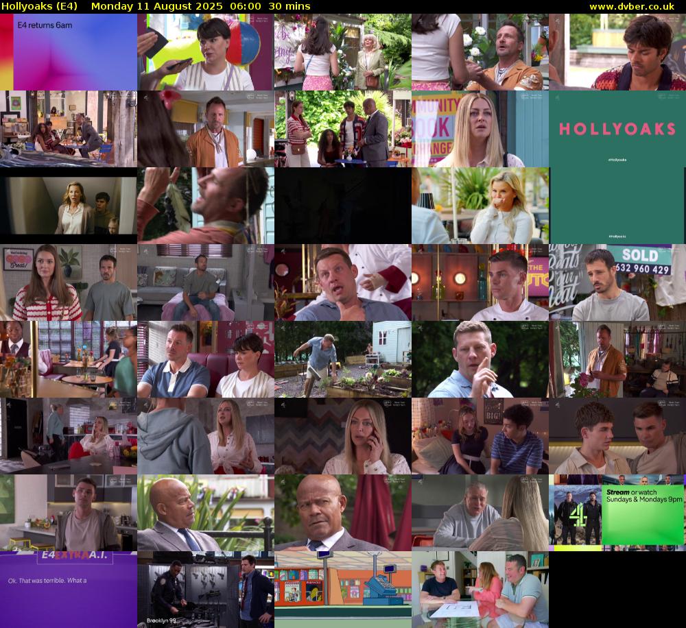 Hollyoaks (E4) Monday 11 August 2025 06:00 - 06:30