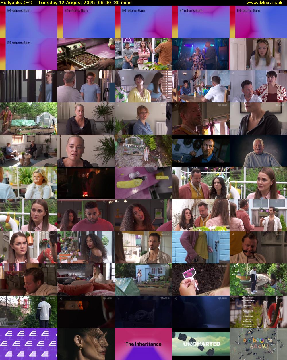 Hollyoaks (E4) Tuesday 12 August 2025 06:00 - 06:30