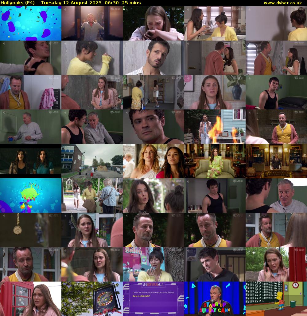 Hollyoaks (E4) Tuesday 12 August 2025 06:30 - 06:55
