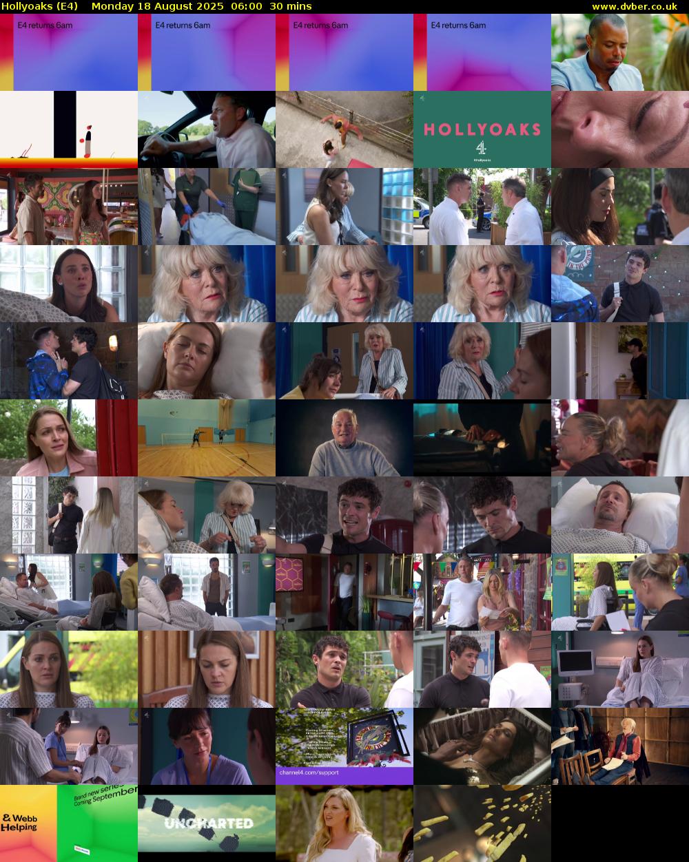 Hollyoaks (E4) Monday 18 August 2025 06:00 - 06:30