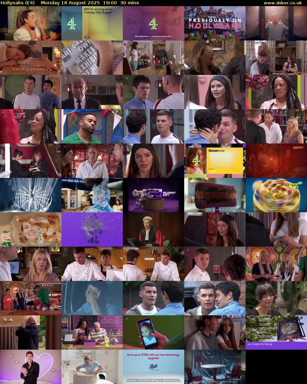 Hollyoaks (E4) Monday 18 August 2025 19:00 - 19:30