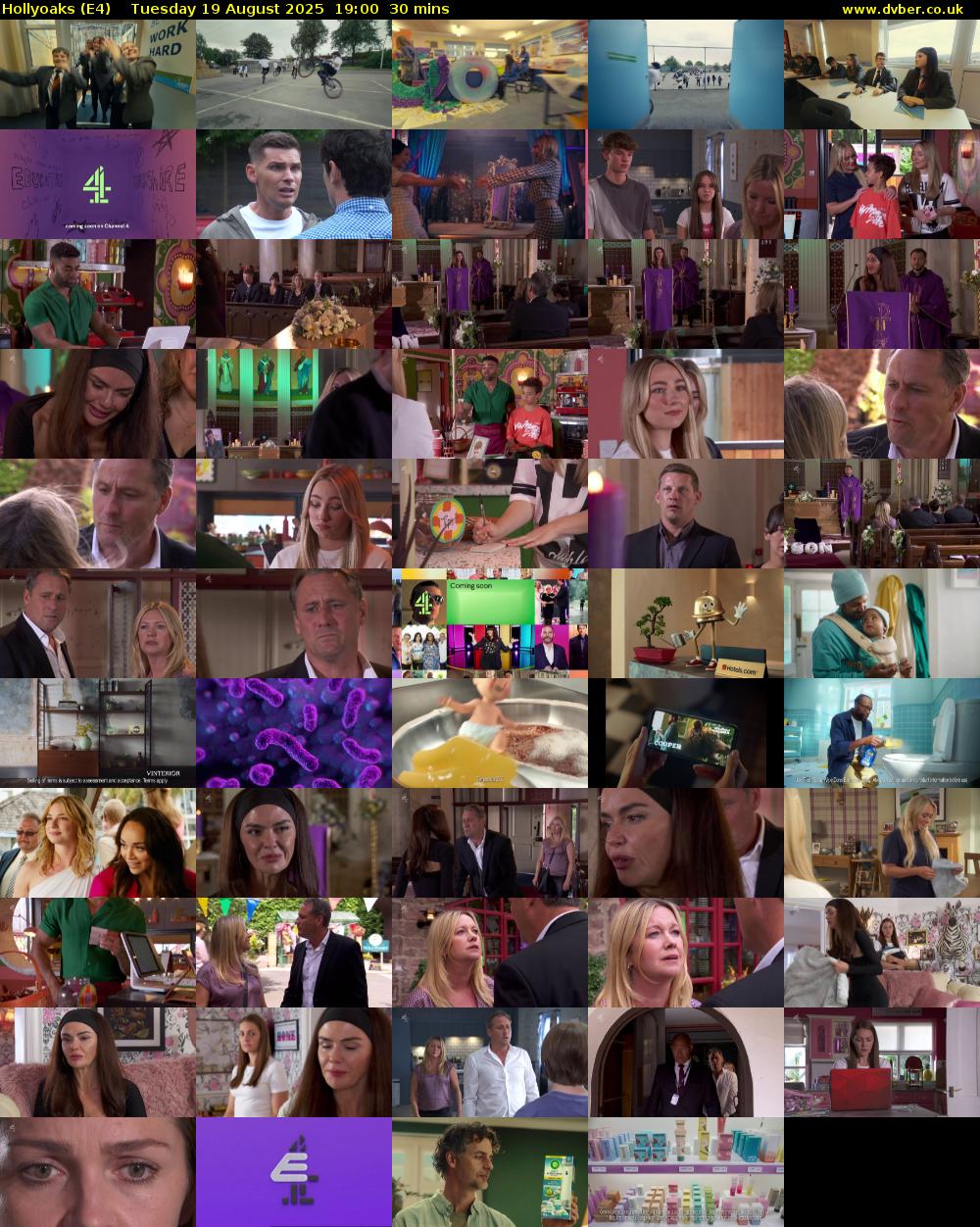 Hollyoaks (E4) Tuesday 19 August 2025 19:00 - 19:30