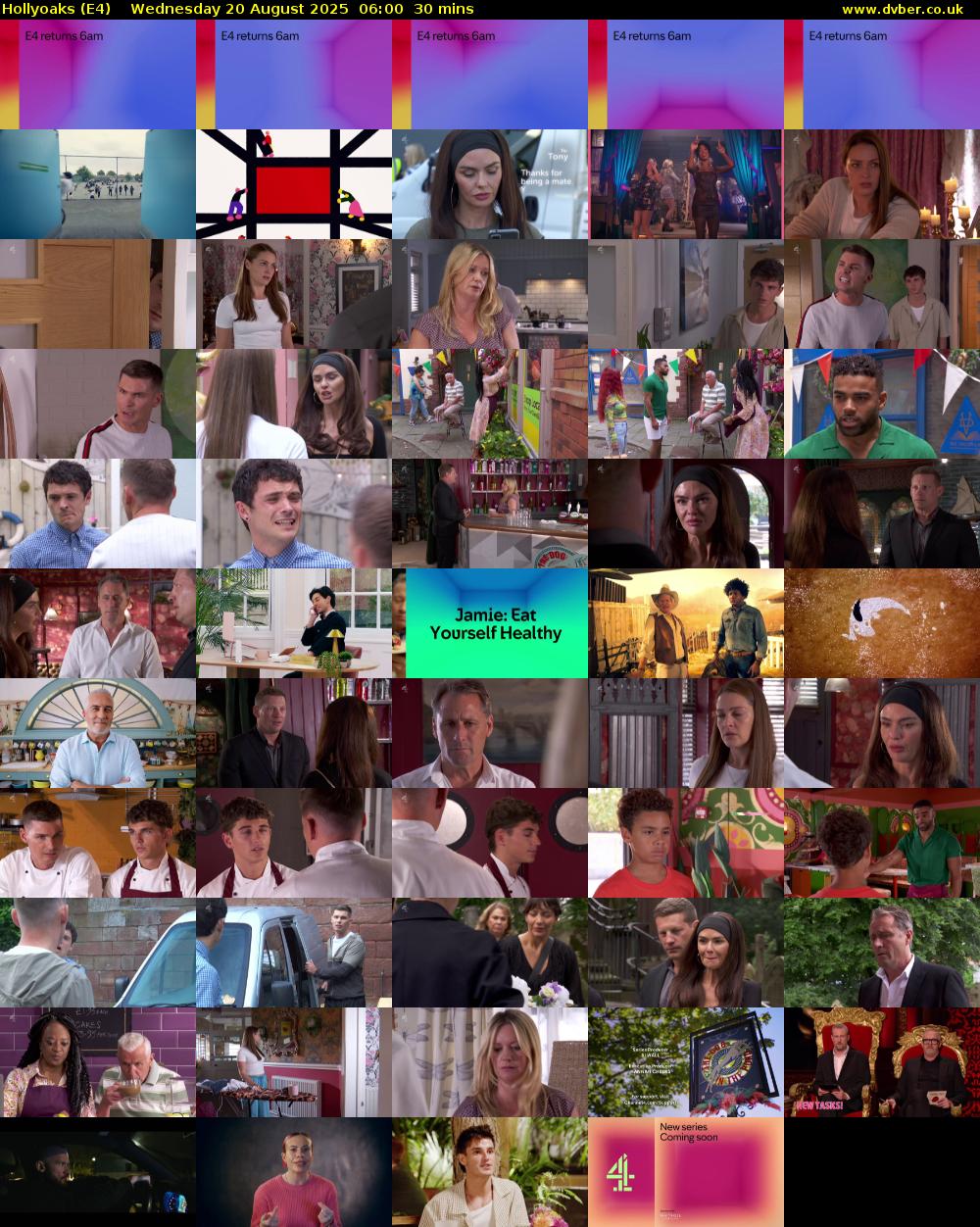Hollyoaks (E4) Wednesday 20 August 2025 06:00 - 06:30