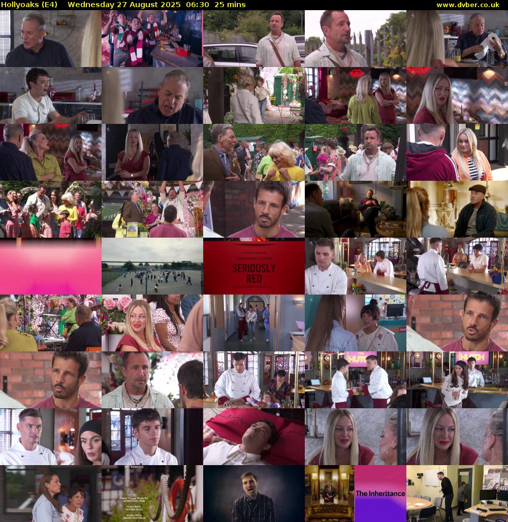 Hollyoaks (E4) Wednesday 27 August 2025 06:30 - 06:55