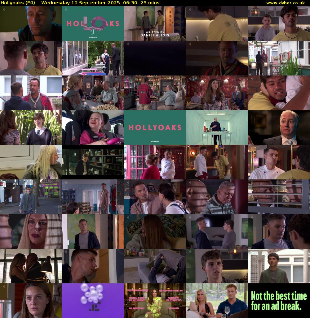 Hollyoaks (E4) Wednesday 10 September 2025 06:30 - 06:55