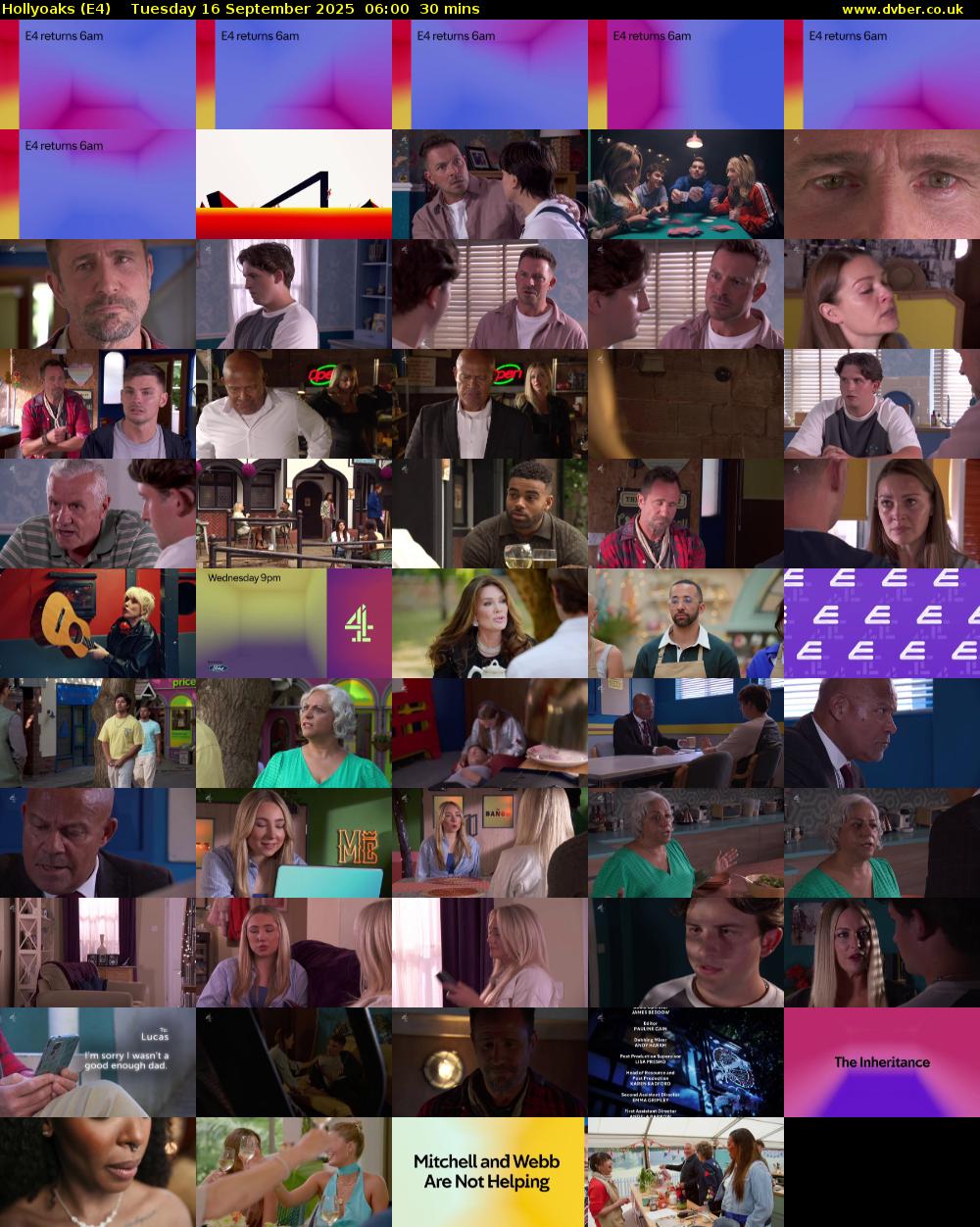 Hollyoaks (E4) Tuesday 16 September 2025 06:00 - 06:30