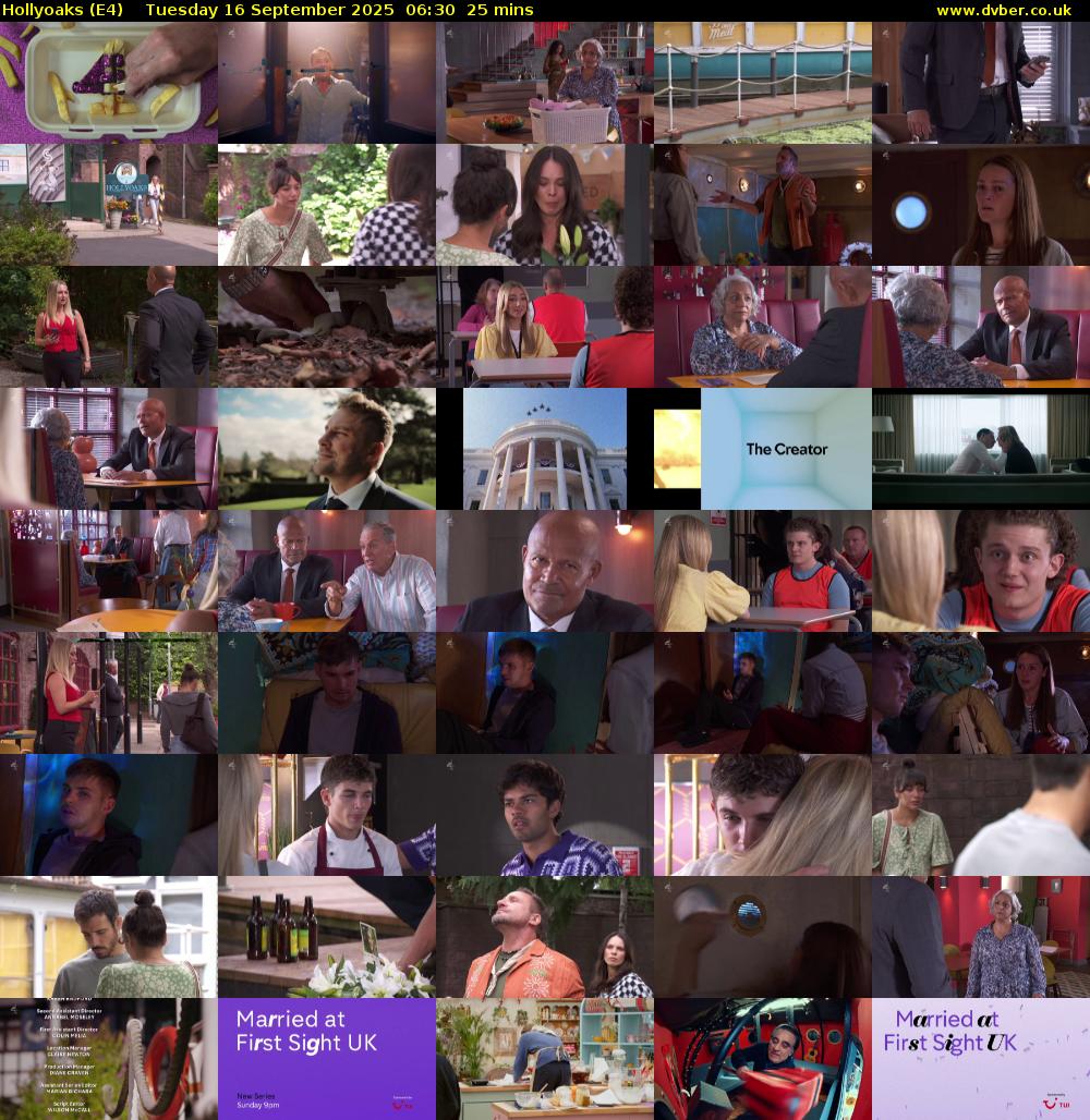 Hollyoaks (E4) Tuesday 16 September 2025 06:30 - 06:55