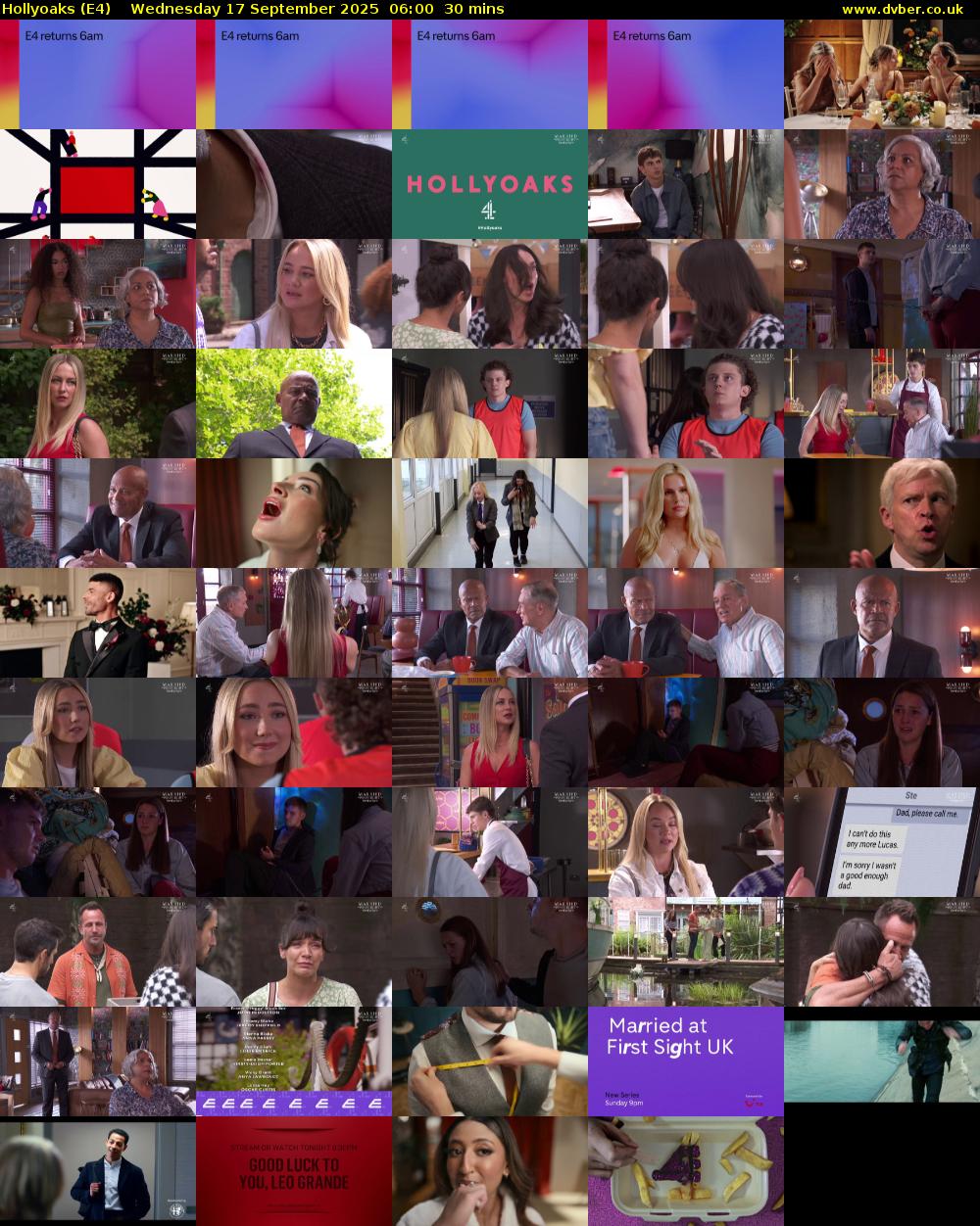 Hollyoaks (E4) Wednesday 17 September 2025 06:00 - 06:30