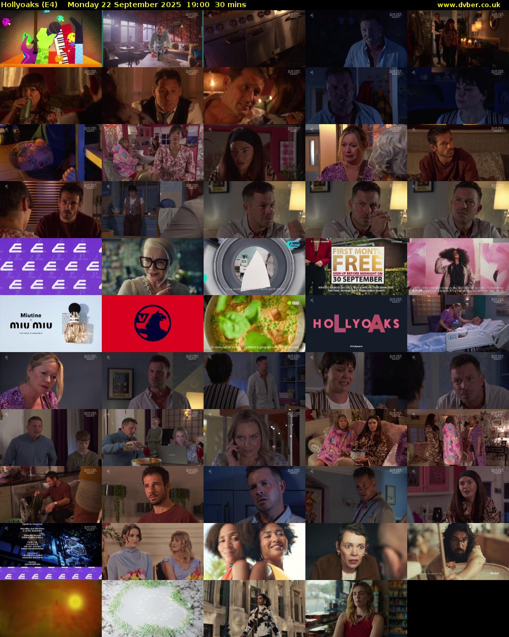 Hollyoaks (E4) Monday 22 September 2025 19:00 - 19:30