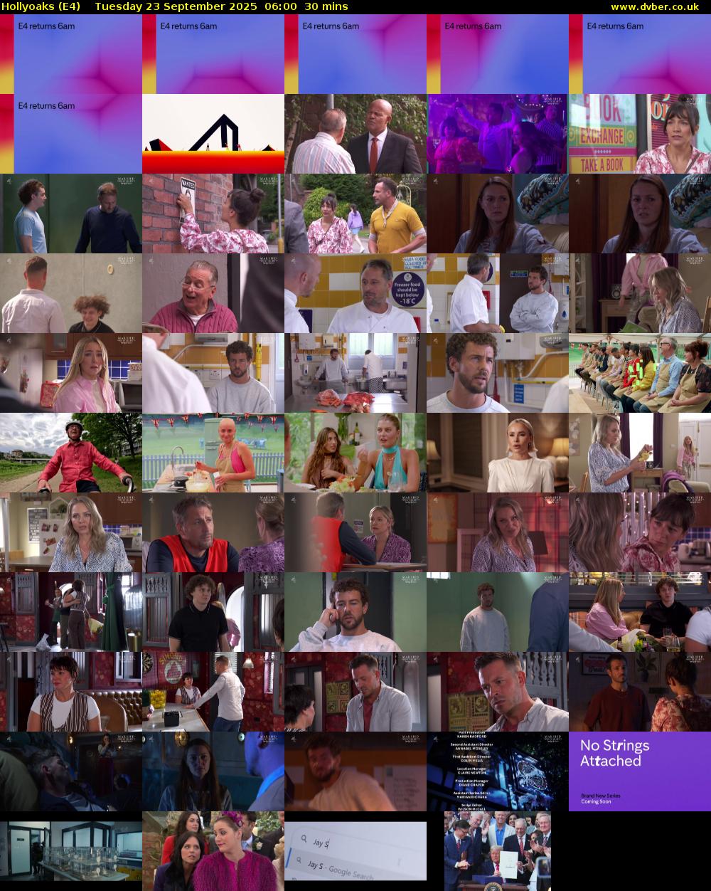 Hollyoaks (E4) Tuesday 23 September 2025 06:00 - 06:30