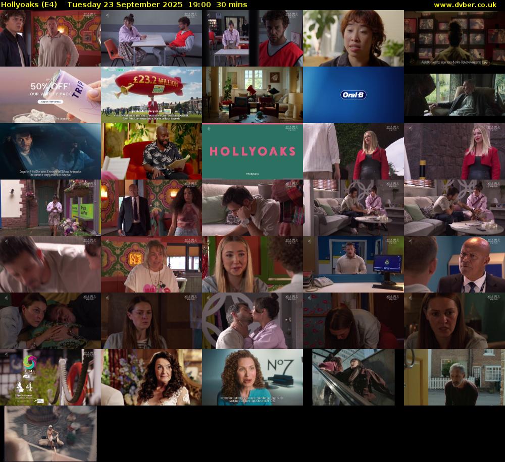 Hollyoaks (E4) Tuesday 23 September 2025 19:00 - 19:30