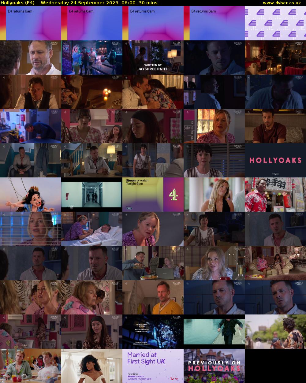 Hollyoaks (E4) Wednesday 24 September 2025 06:00 - 06:30