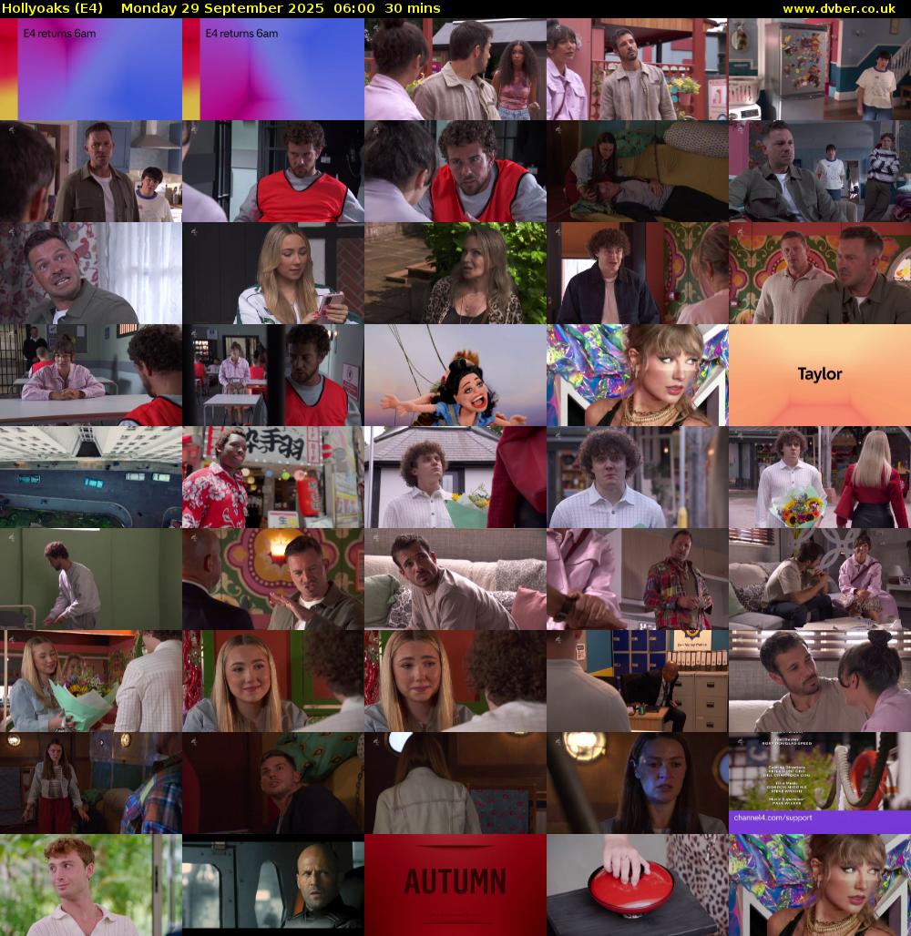 Hollyoaks (E4) Monday 29 September 2025 06:00 - 06:30