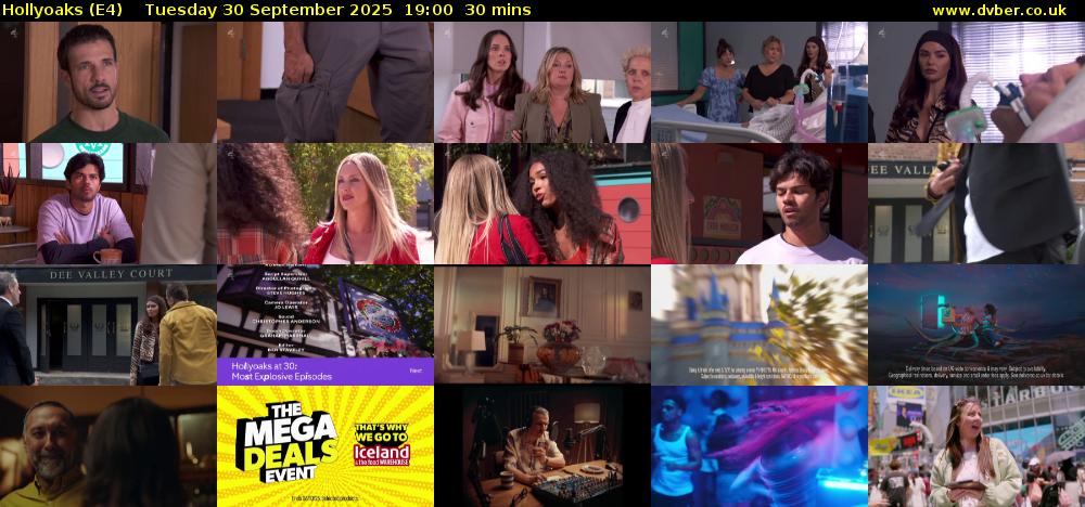 Hollyoaks (E4) Tuesday 30 September 2025 19:00 - 19:30
