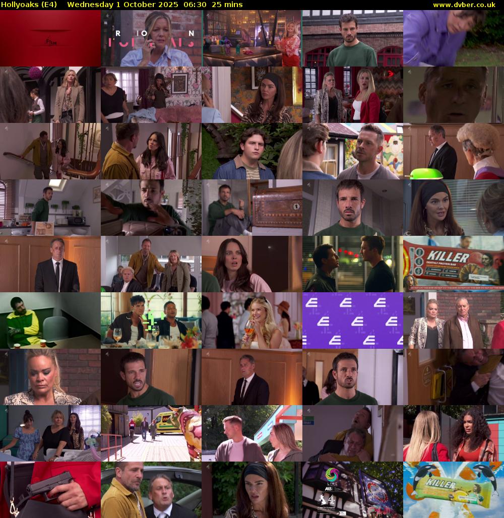 Hollyoaks (E4) Wednesday 1 October 2025 06:30 - 06:55