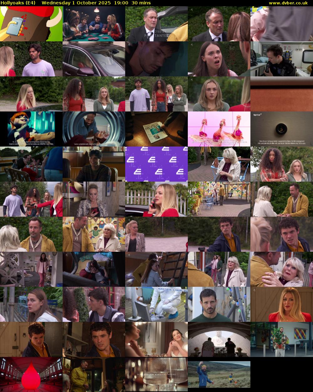 Hollyoaks (E4) Wednesday 1 October 2025 19:00 - 19:30