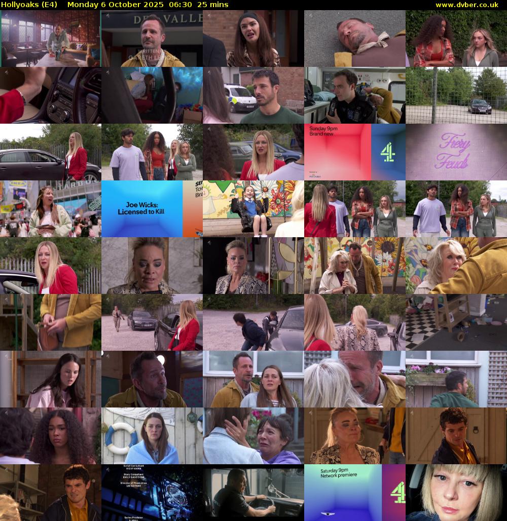 Hollyoaks (E4) Monday 6 October 2025 06:30 - 06:55