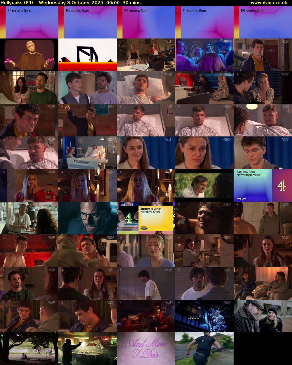 Hollyoaks (E4) Wednesday 8 October 2025 06:00 - 06:30