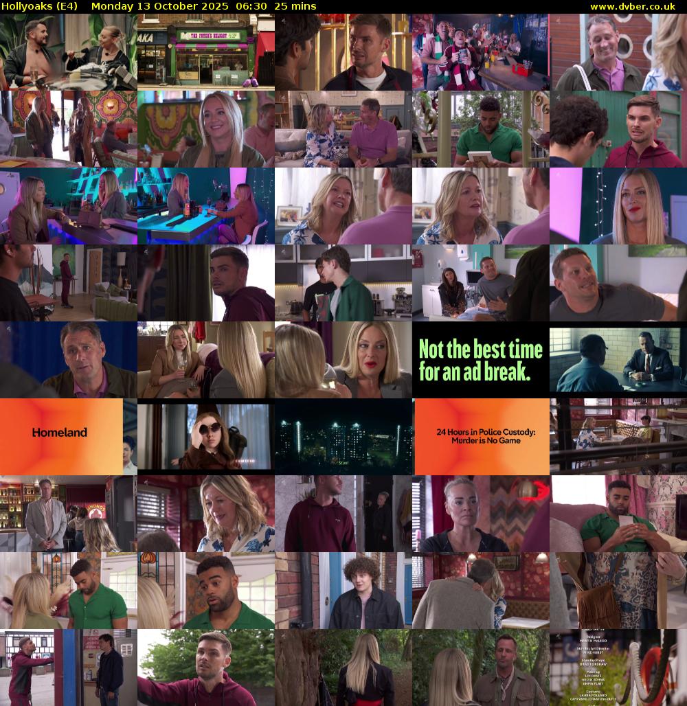 Hollyoaks (E4) Monday 13 October 2025 06:30 - 06:55