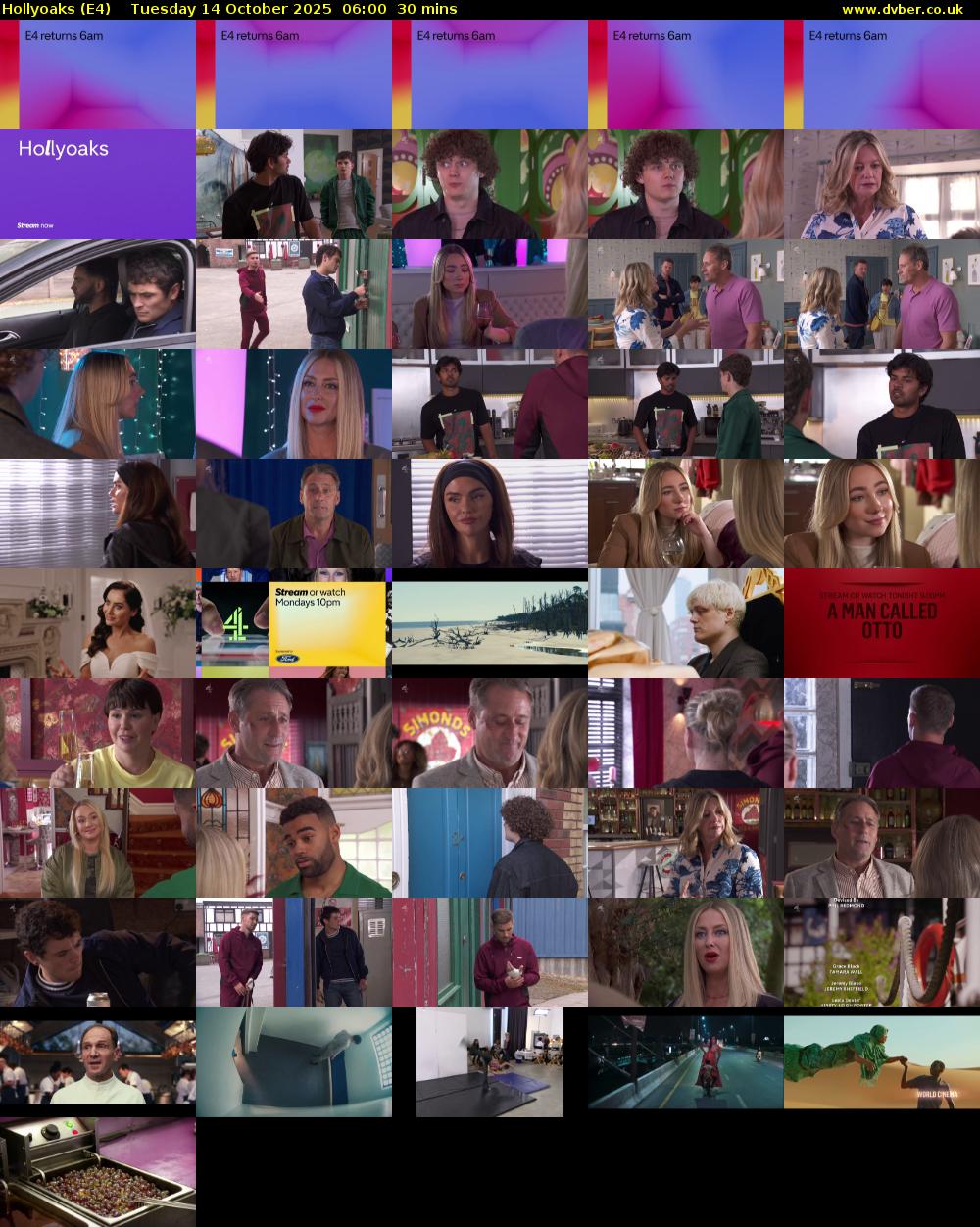 Hollyoaks (E4) Tuesday 14 October 2025 06:00 - 06:30