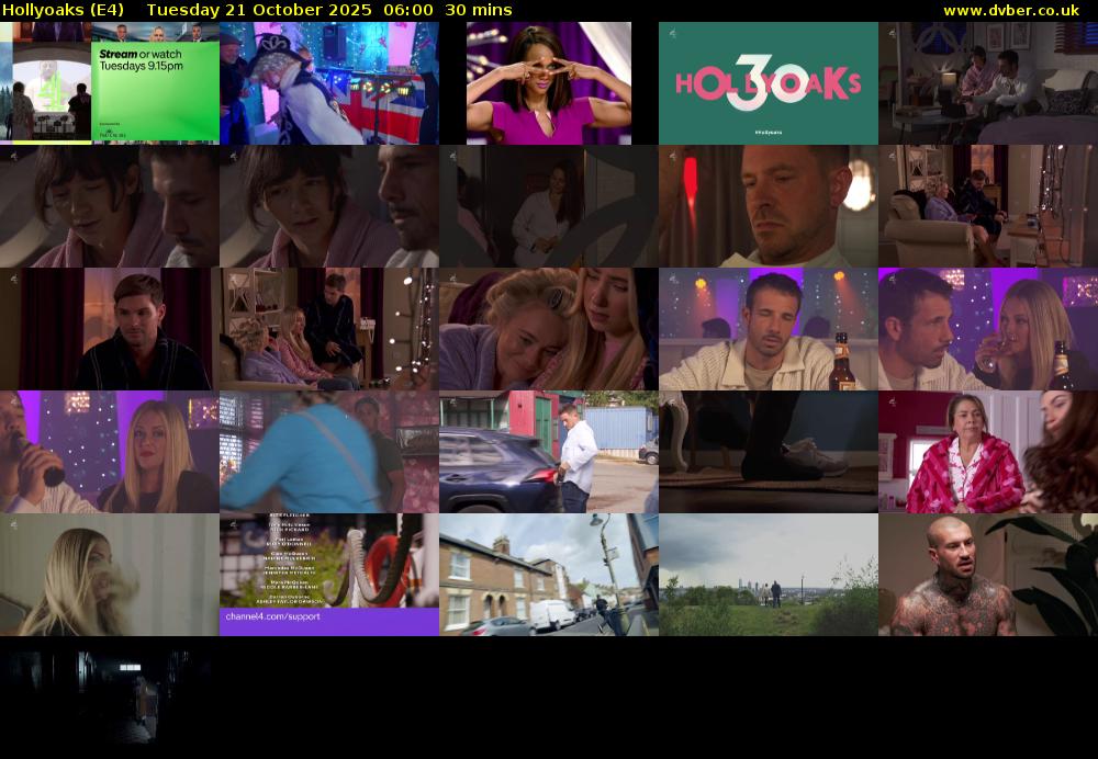 Hollyoaks (E4) Tuesday 21 October 2025 06:00 - 06:30
